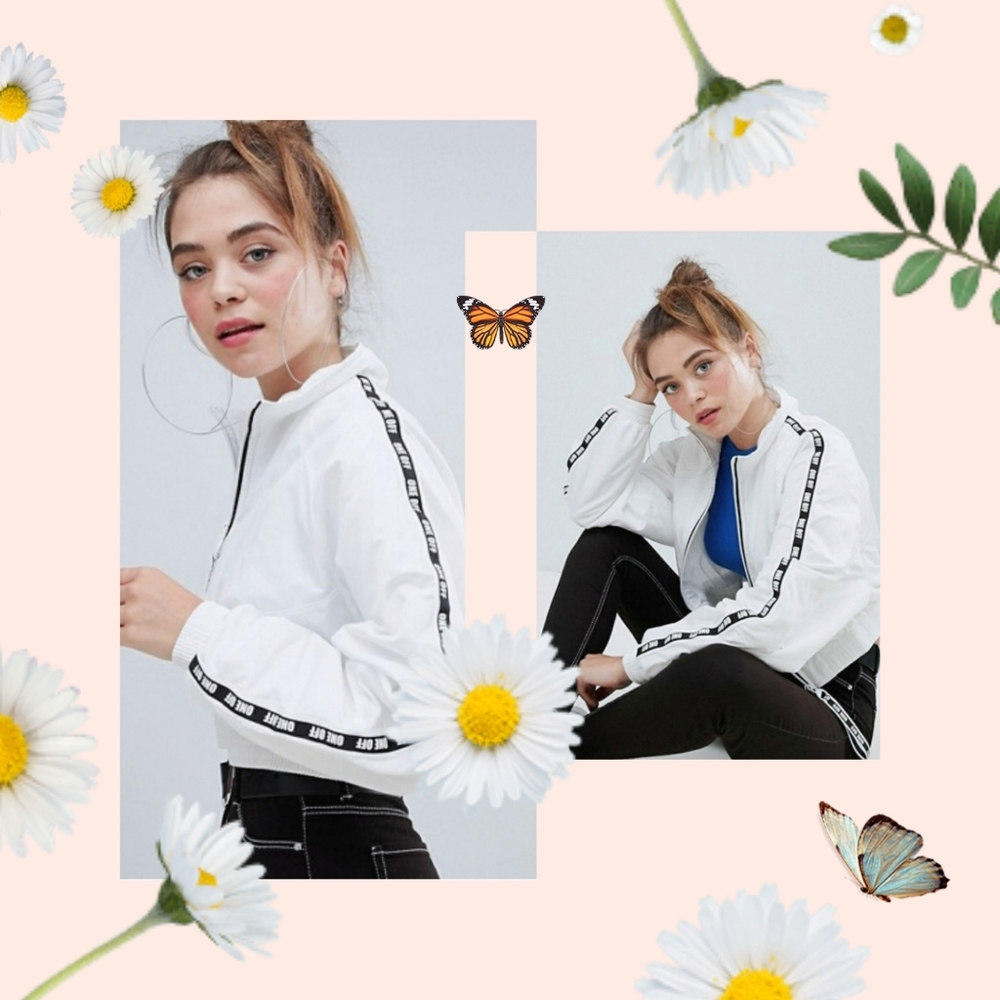"ONE OFF" White cropped jacket - Picture 6 of 6